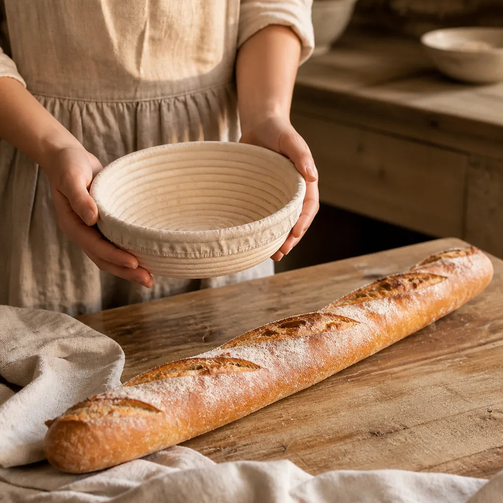 Banneton Long Entoilé - échelle de taille réelle