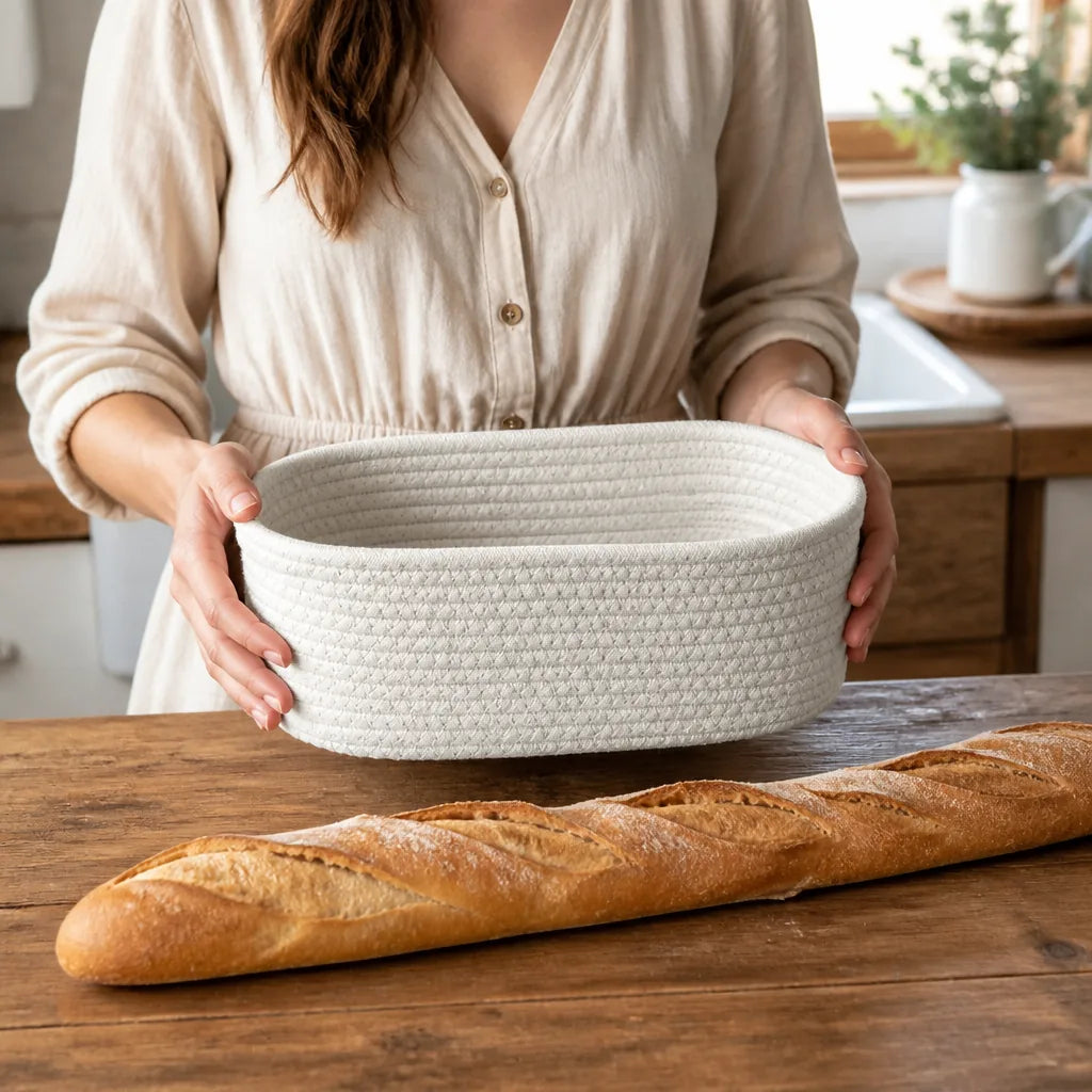 Corbeille À Pain Blanc - échelle de taille réelle