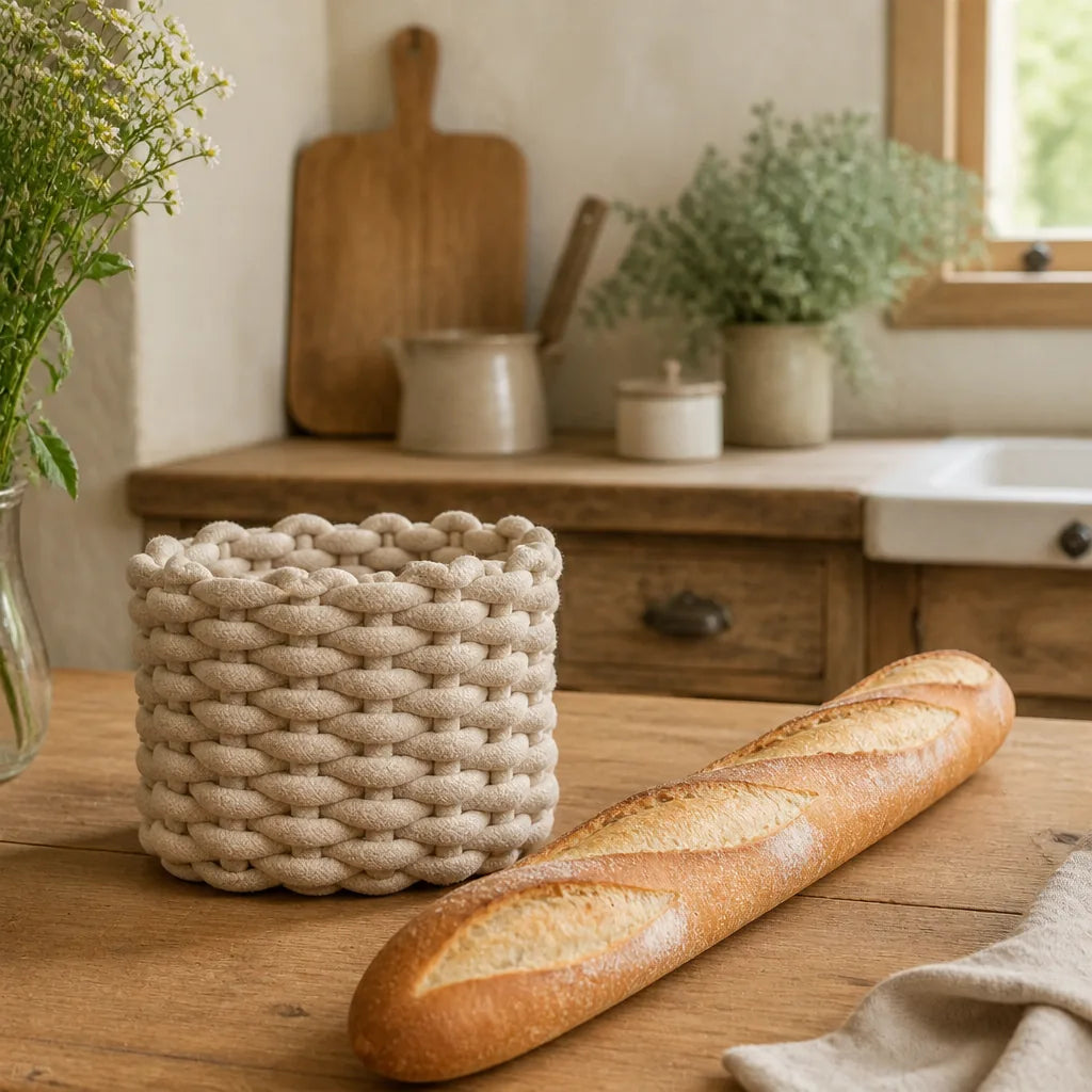 Corbeille À Pain En Tissu - échelle de taille réelle