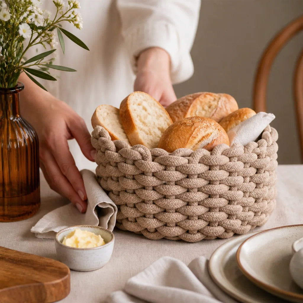 Corbeille À Pain En Tissu en situation d'utilisation