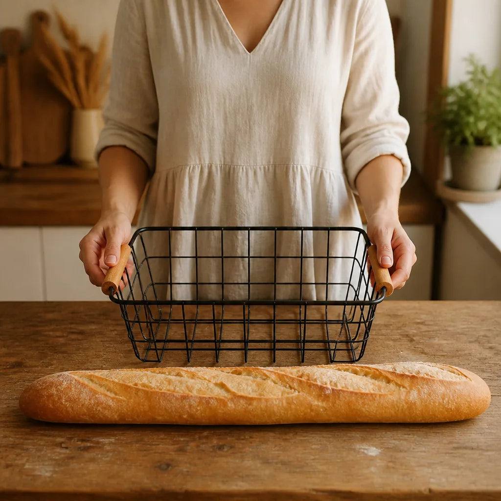 Corbeille À Pain Noir - échelle de taille réelle