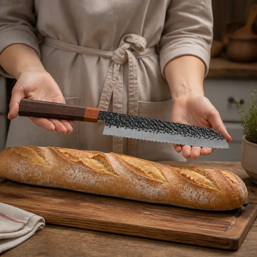 Couteau À Pain Avec Protection - échelle de taille réelle