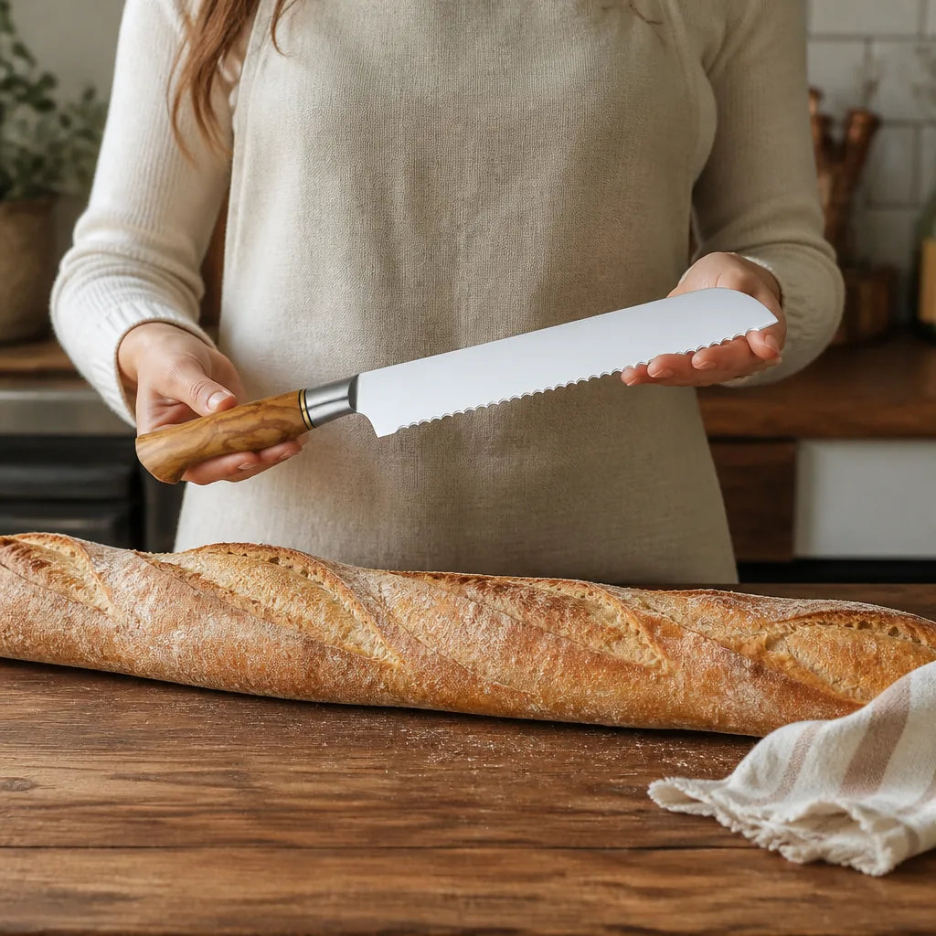 Couteau À Pain Avec Un Petit Manche En Bois - échelle de taille réelle