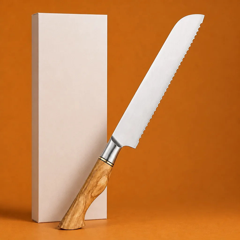 Couteau À Pain Avec Un Petit Manche En Bois