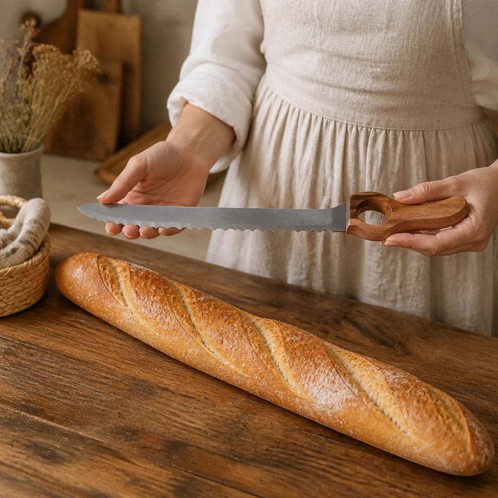 Couteau À Pain En Bois - échelle de taille réelle