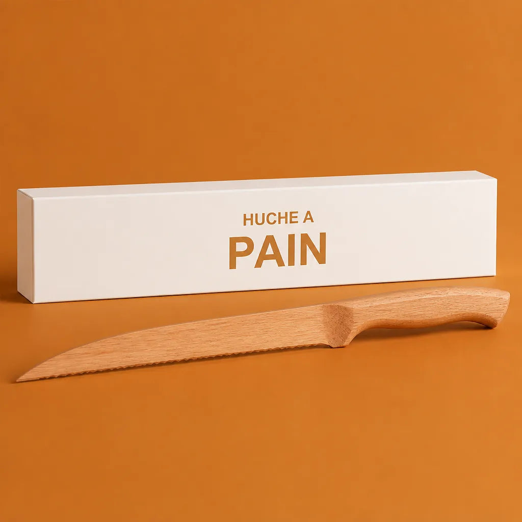 Couteau À Pain En Forme De Baguette en situation d'utilisation