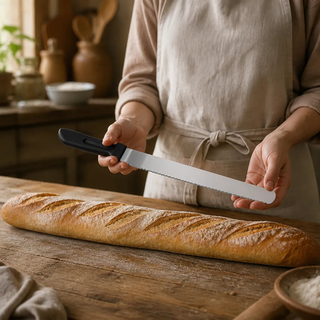 Couteau À Pain Inox - échelle de taille réelle