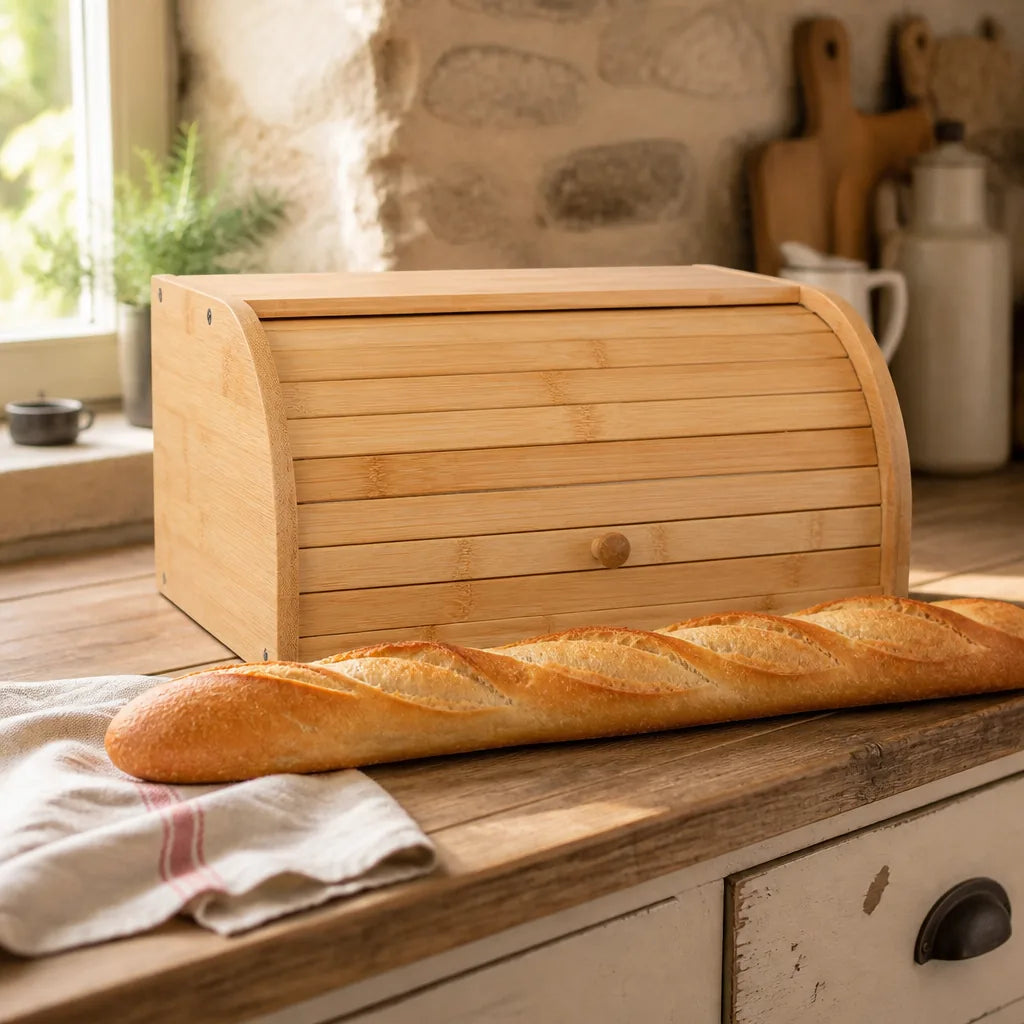 Huche À Pain Couvercle Roulant - échelle de taille réelle