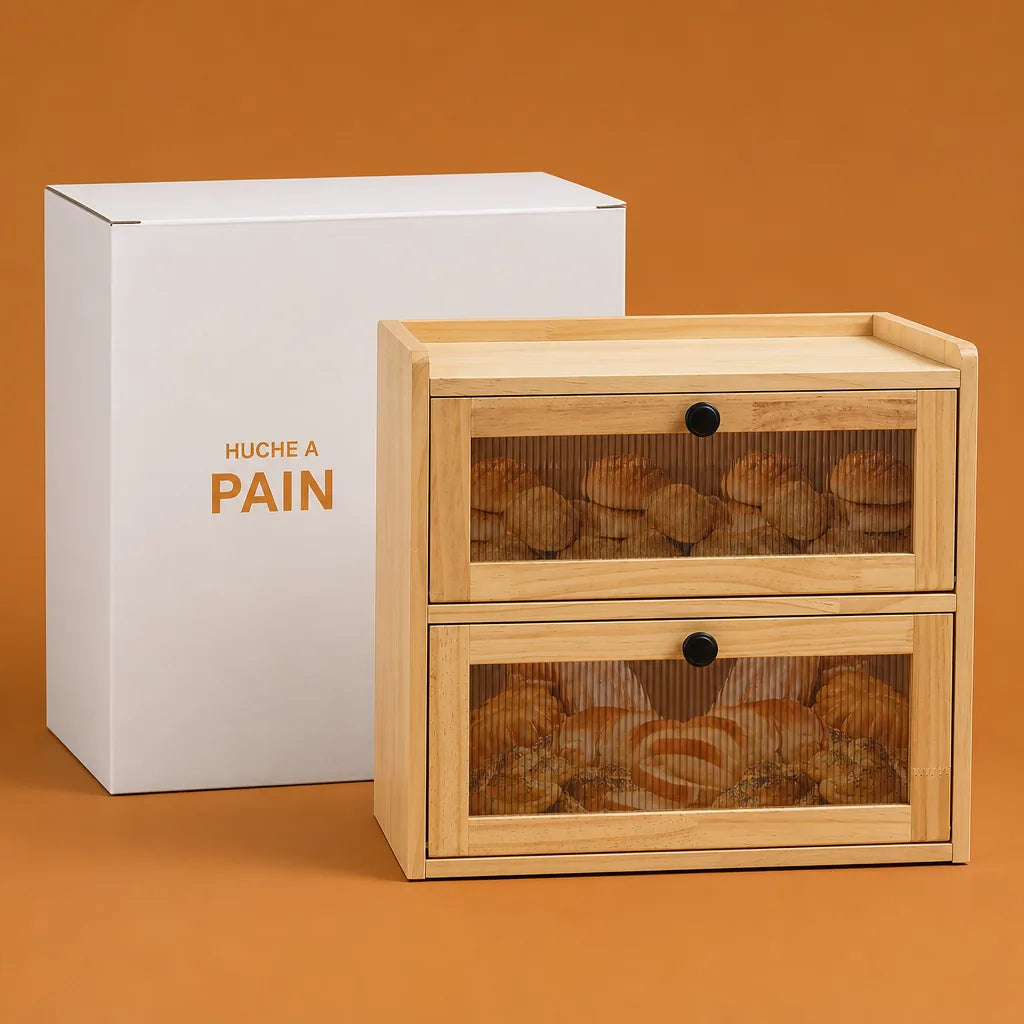 Huche À Pain En Bois Avec Tiroir