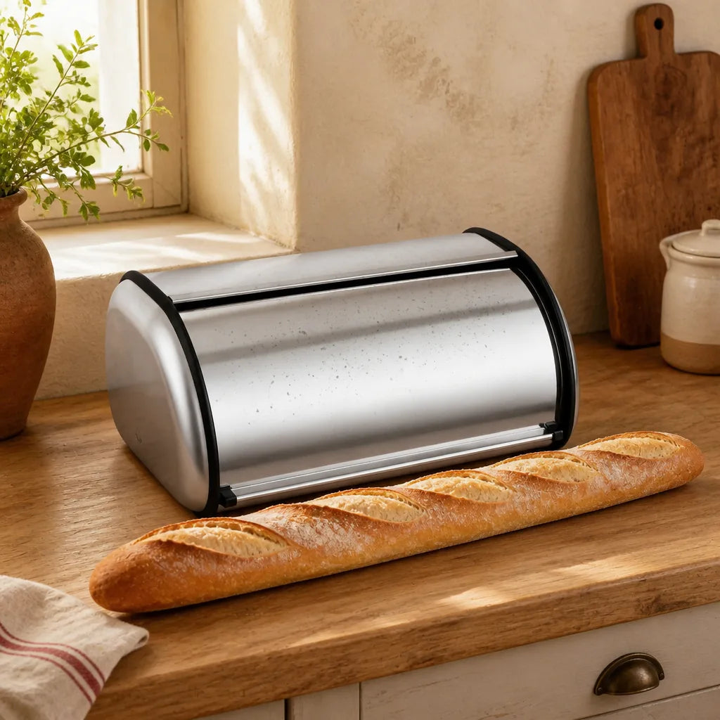 Huche À Pain Inox Design - échelle de taille réelle