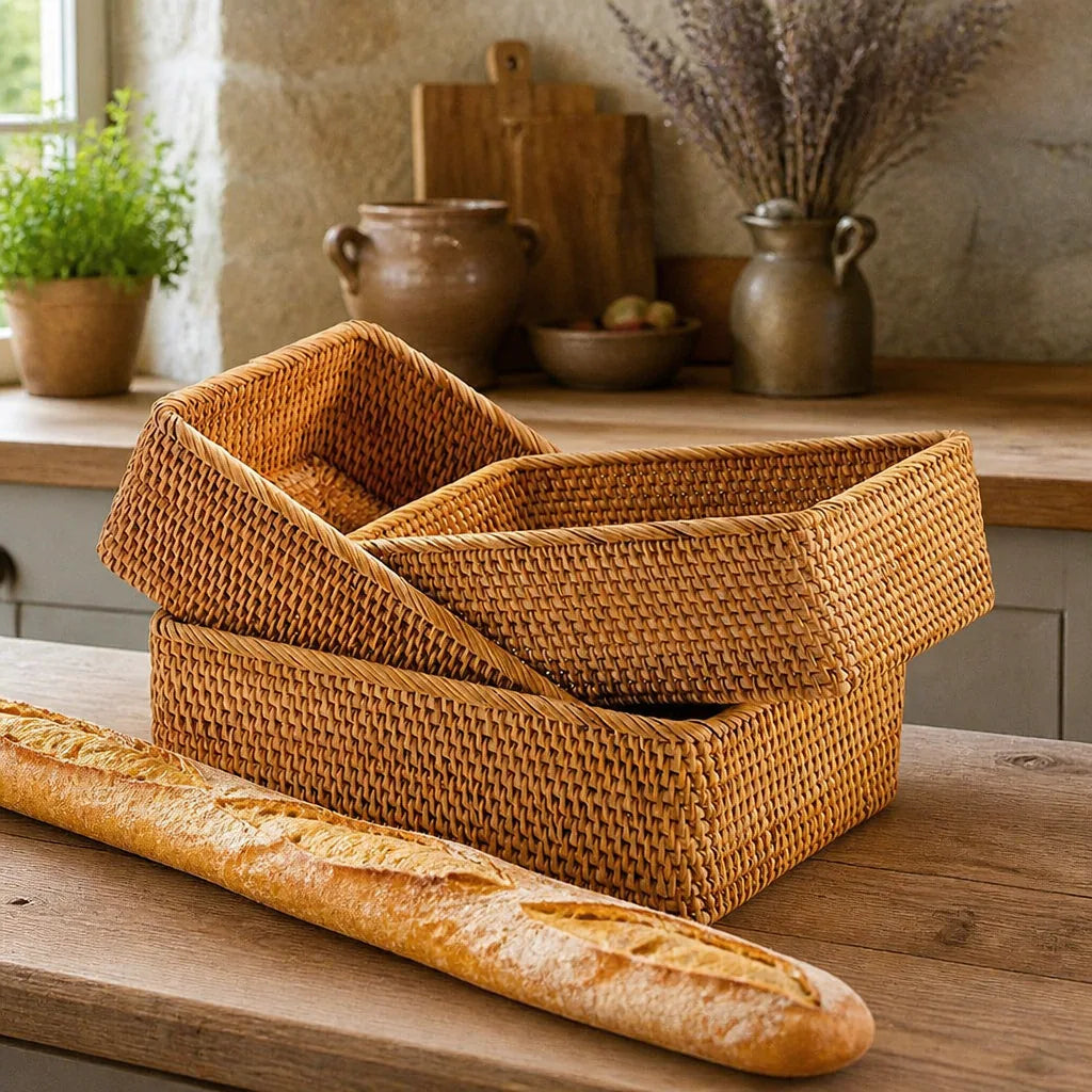 Huche À Pain Panier Osier - échelle de taille réelle