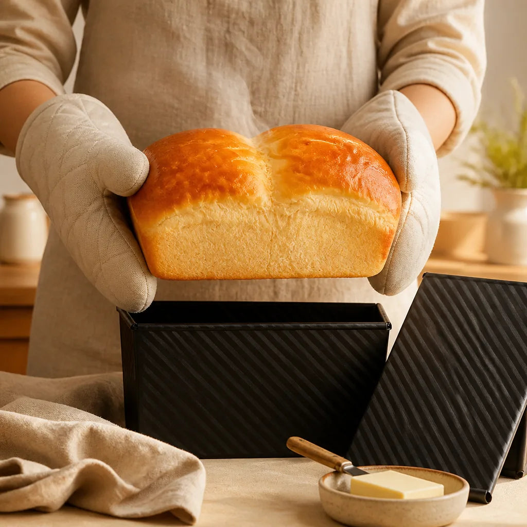 Moule À Pain De Mie Avec Couvercle en situation d'utilisation