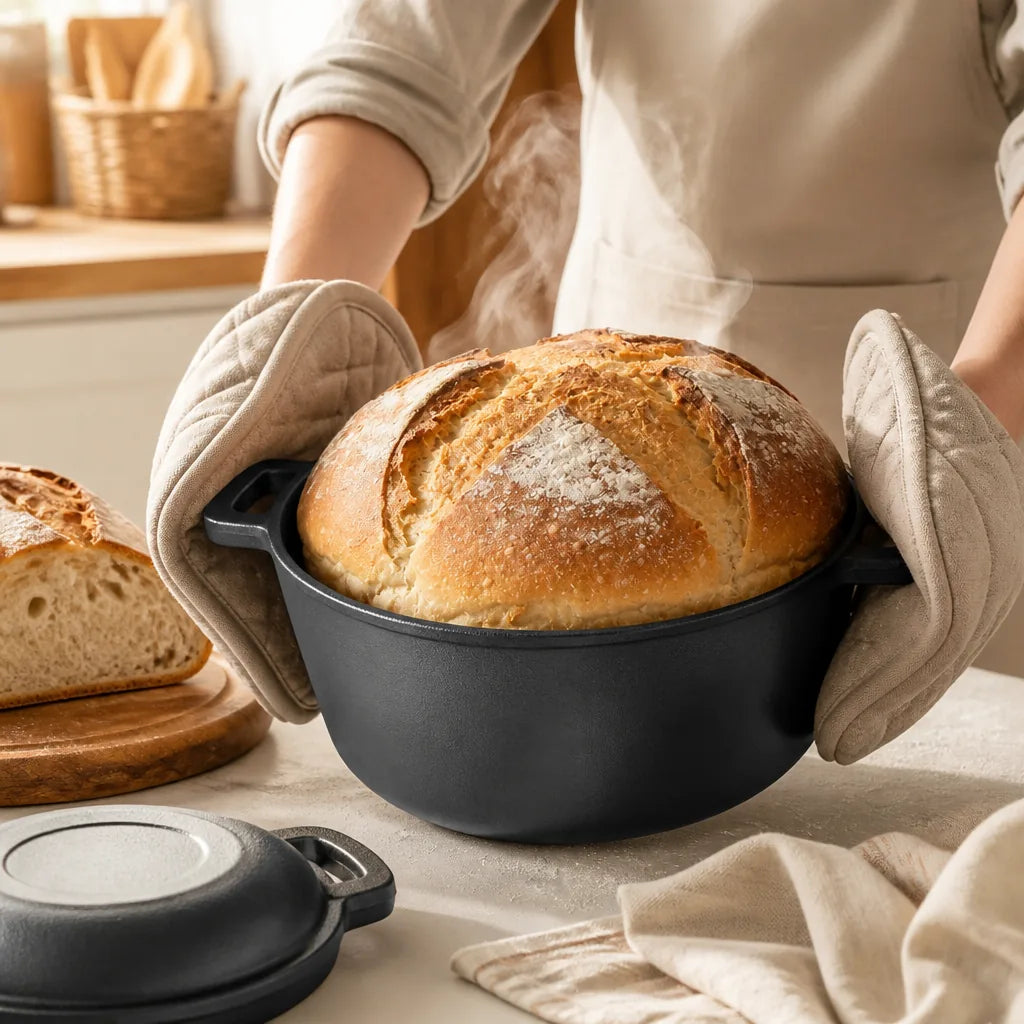 Moule À Pain En Fonte en situation d'utilisation