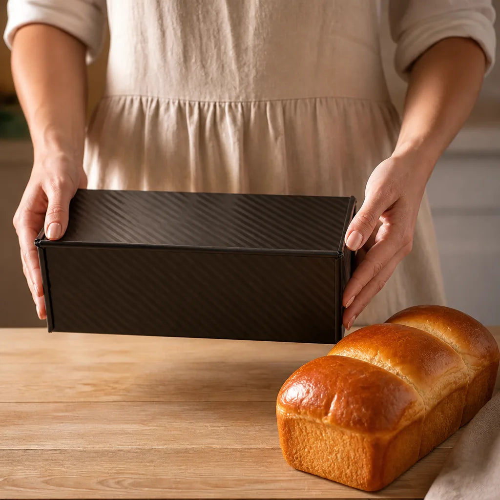 Moule Rectangulaire À Pain En Acier Noir Professionnel - échelle de taille réelle