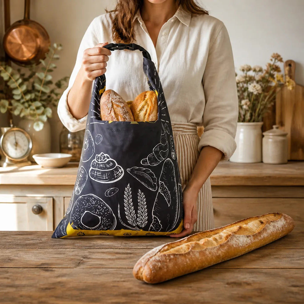 Sac À Pain En Cire D Abeille - échelle de taille réelle