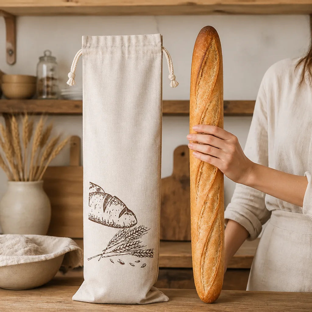 Sac À Pain Lin Bio - échelle de taille réelle
