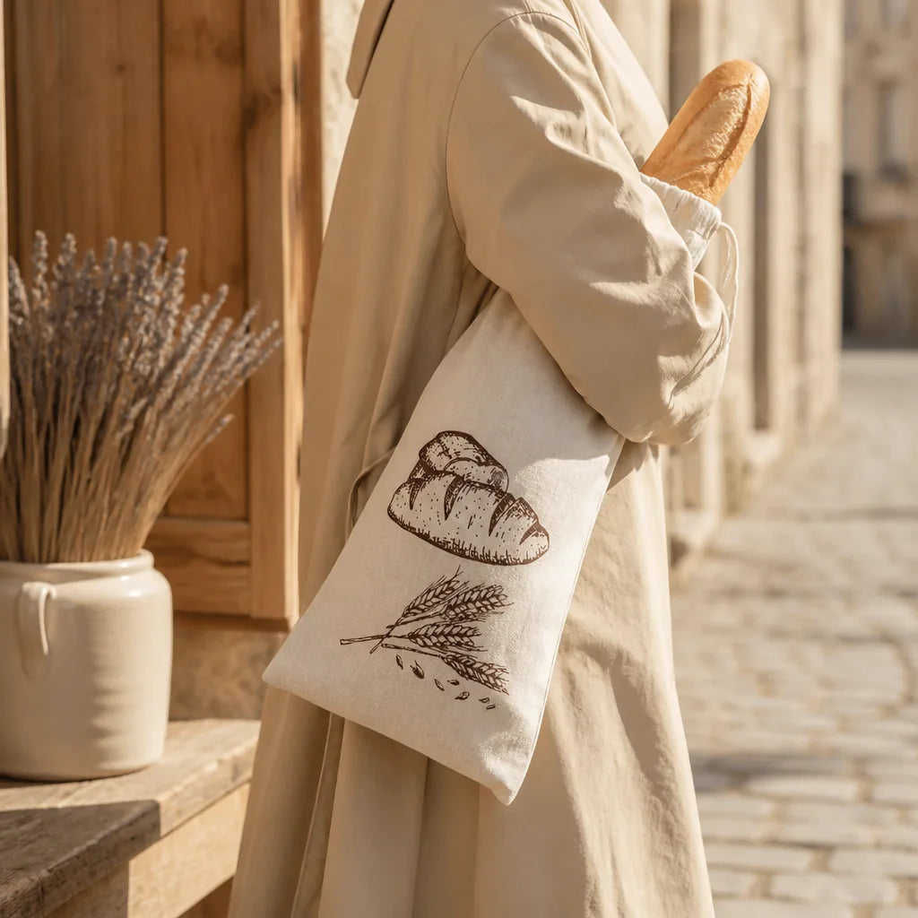 Sac À Pain Lin Bio en situation d'utilisation